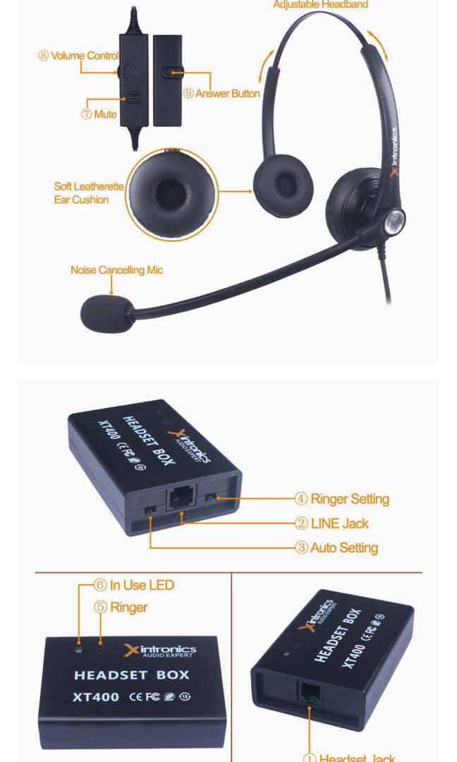 Corded Telephone Headsets with Answer Button, Noise Cancelling Mic