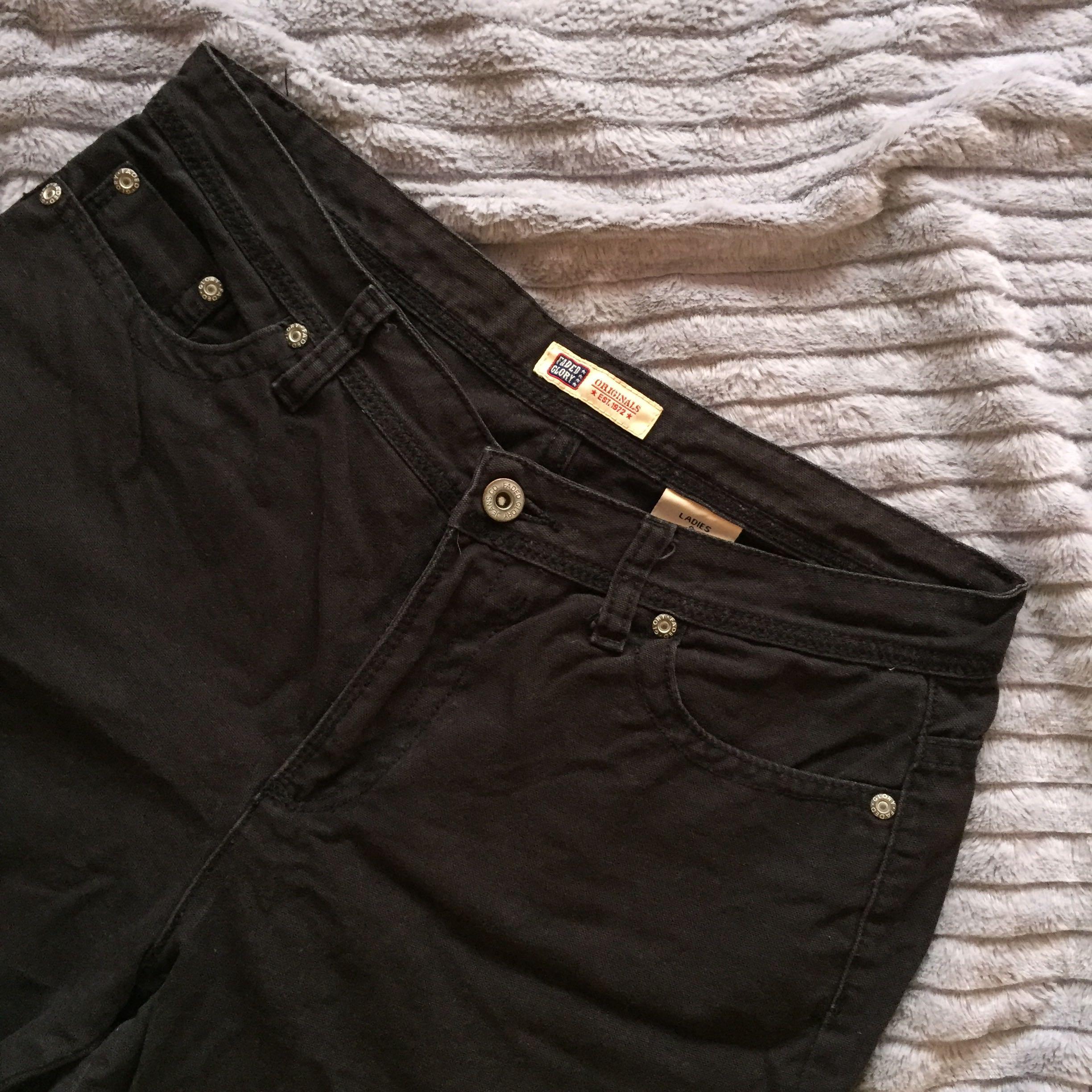 faded black jean shorts