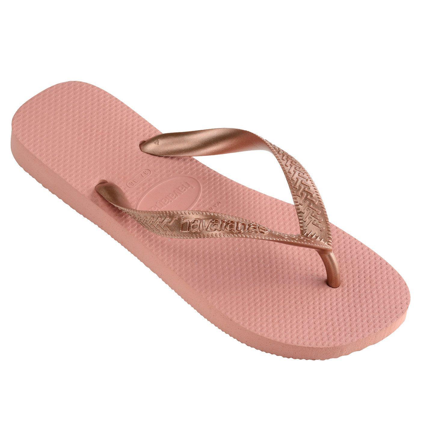 havaianas top tiras rose gold