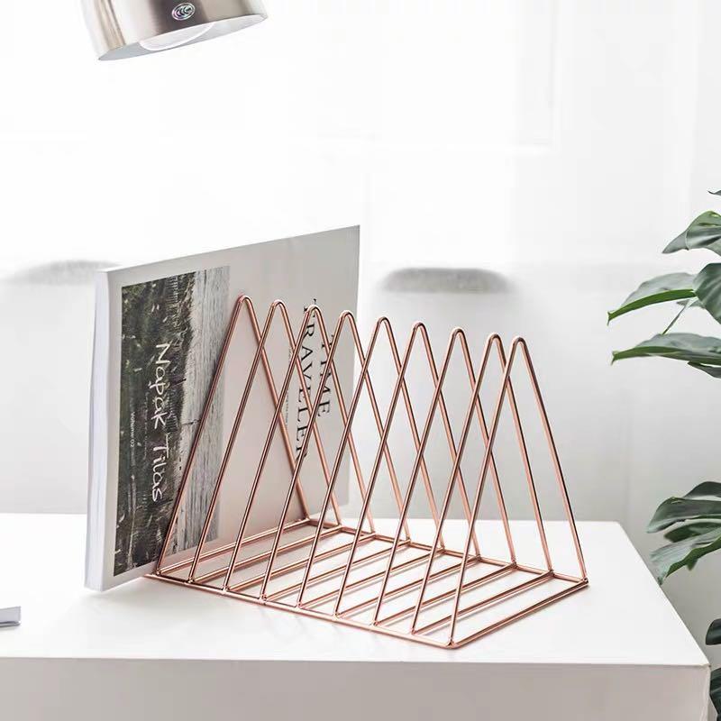 Instock Rose Gold Wire Triangle Magazine Rack Furniture Home Decor Others On Carousell