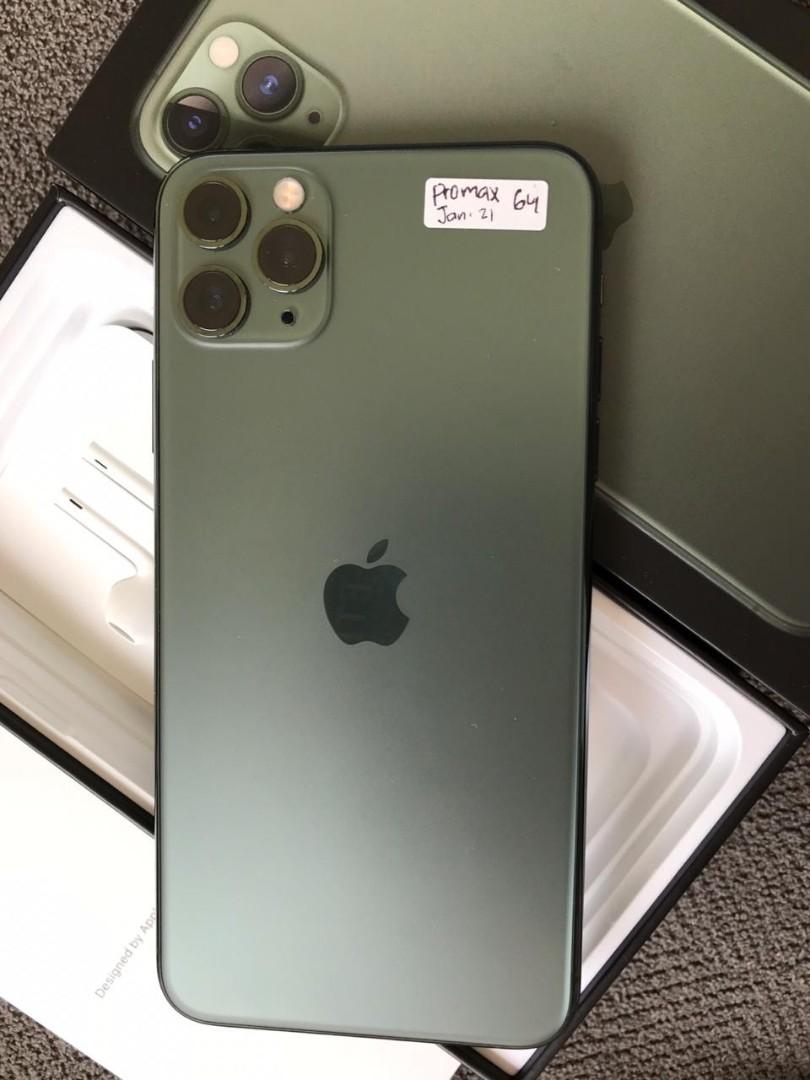 Iphone 11 Pro Max 64 Midnight Green Second Original Telepon Seluler Tablet Iphone Iphone 11 Series Di Carousell