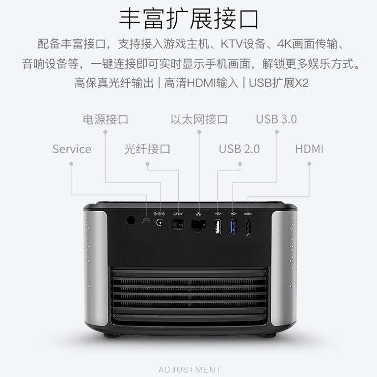 JmGO J10 Android Smart Home TV Projector DLP 3D Native 1080p HD 1850