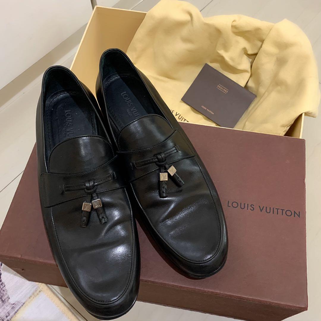 Louis Vuitton Tassel Loafers Monk Men s Shoes Black Pantofel Pria LV Authentic