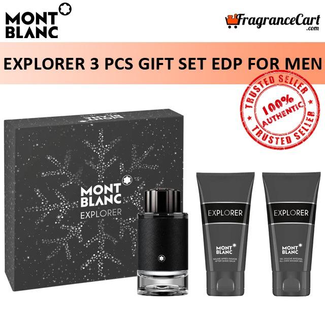 Mont Blanc Explorer 3 Pcs Gift Set For Men 100ml Edp 100ml Shower Gel 100ml Aftershave Balm Eau De Parfum Giftset Collection Brand New 100 Authentic Perfume Fragrance Health Beauty