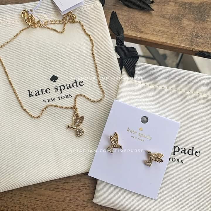 Hummingbird Stud Earrings and Necklace 