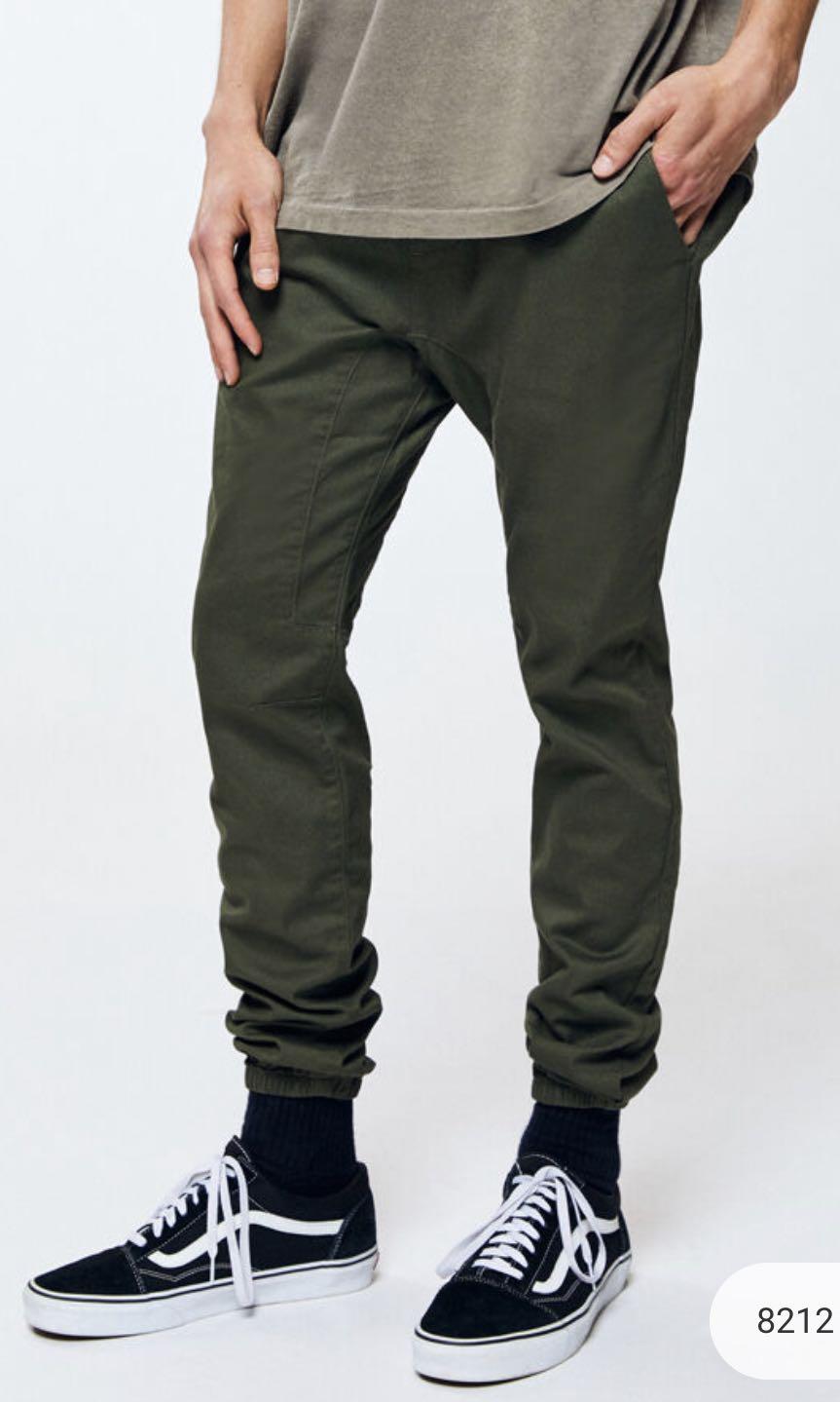 PacSun green skinny jogger pants Men s Fashion Bottoms Trousers