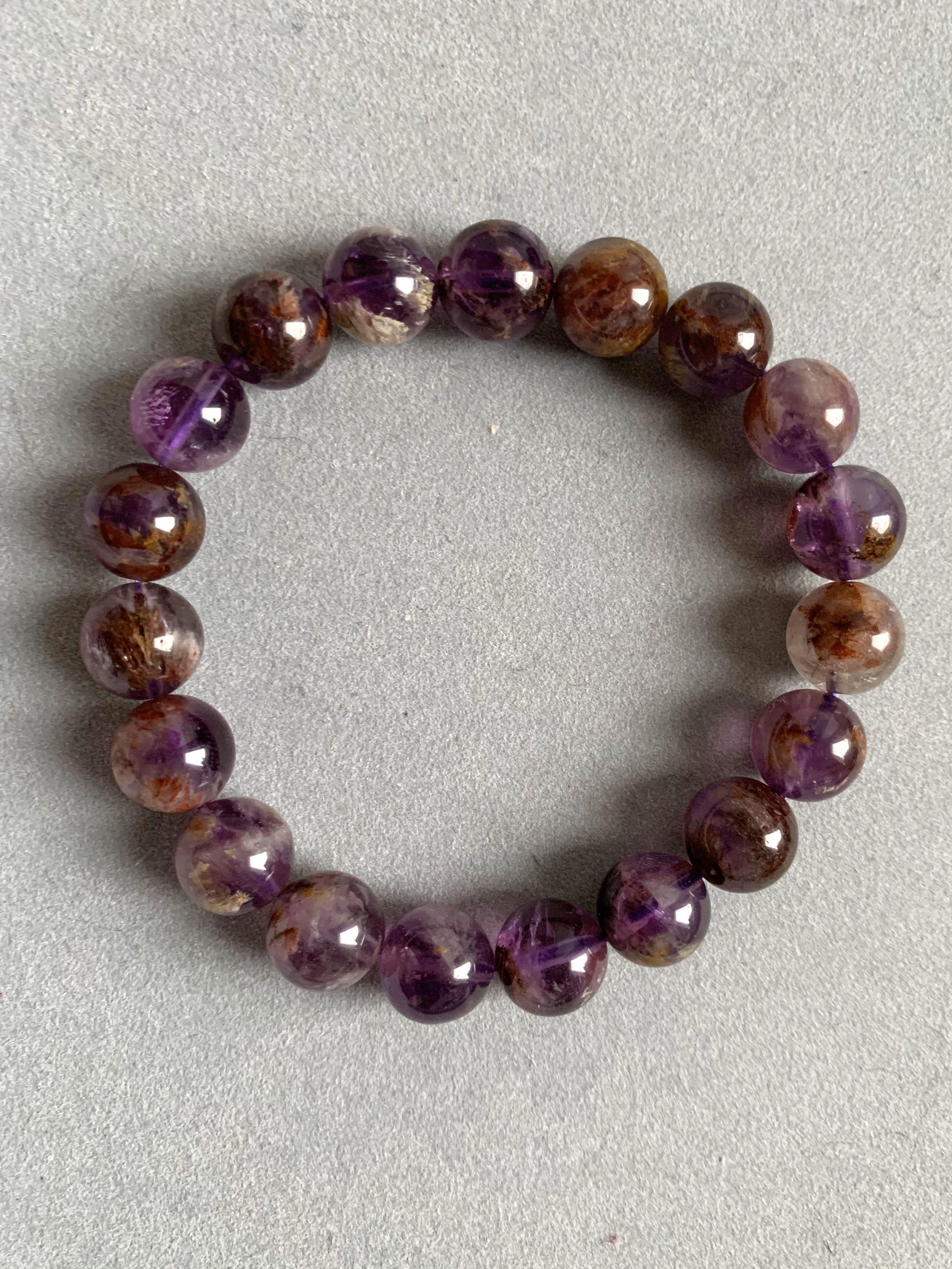 Purple Phantom Quartz Amethyst Phantom Crystal Bracelet