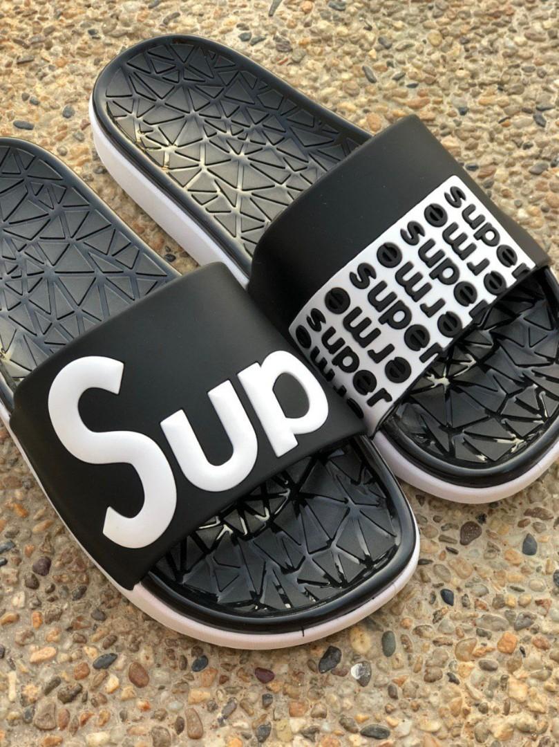 Sandal Supreme (Black White), Men's Fashion, Footwear, Flipflops and Slides  on Carousell