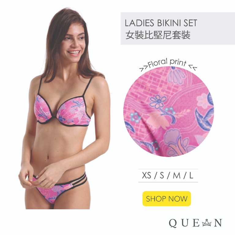 Special price_Women sexy beach Floral print bikini swimwear bikini bra with brief two piece set 震撼價_女裝性感夏日花圖案比堅尼兩件裝
