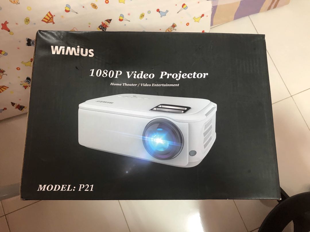 WiMiUS P21 6000 Lumens Video Projector Native 1920×1080 LED Projector Support 4K Zoom 300 Display 100,000H Lamp Compatible with Fire TV Stick Laptop Phone Xbox PS4 Power Point Presentation Projector