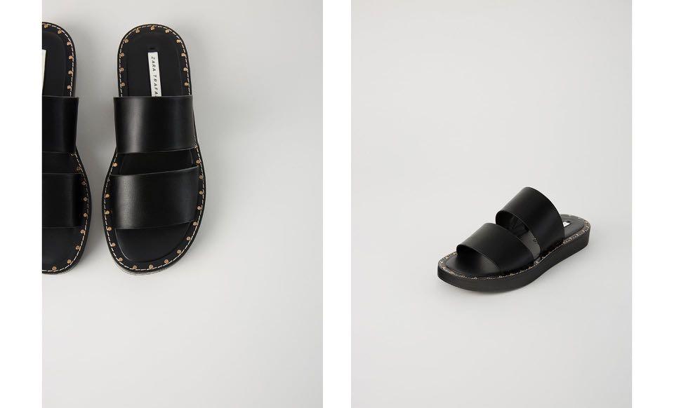 studded slides zara