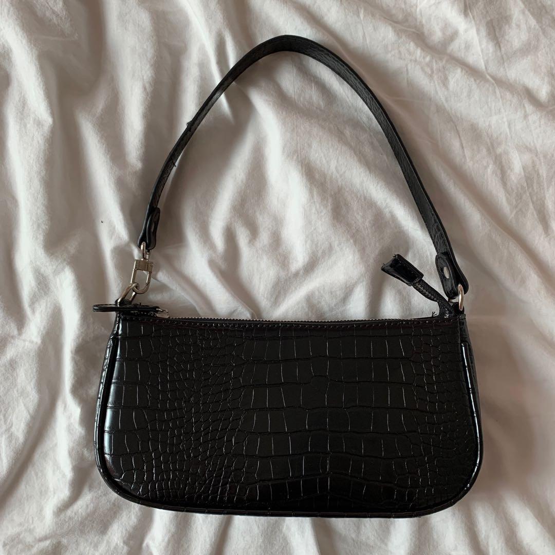 croc effect baguette bag