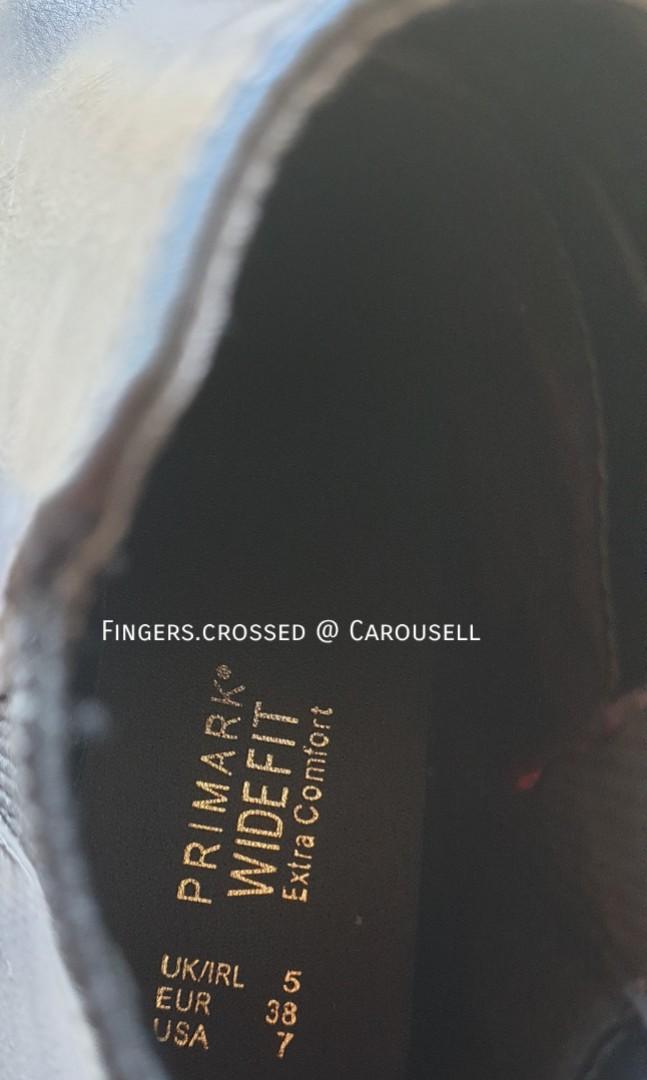 38 PRIMARK Chelsea Gold Accent High Cut Boots Black Purchased