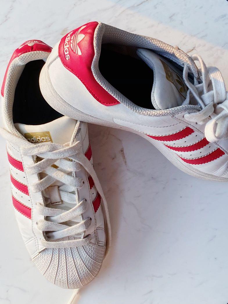Adidas Superstar 3 Stripe Red UK 5 Size 8