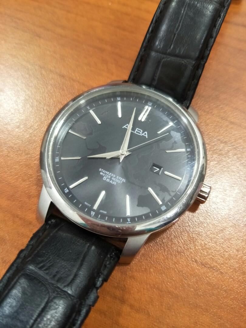 Alba sales leather watch