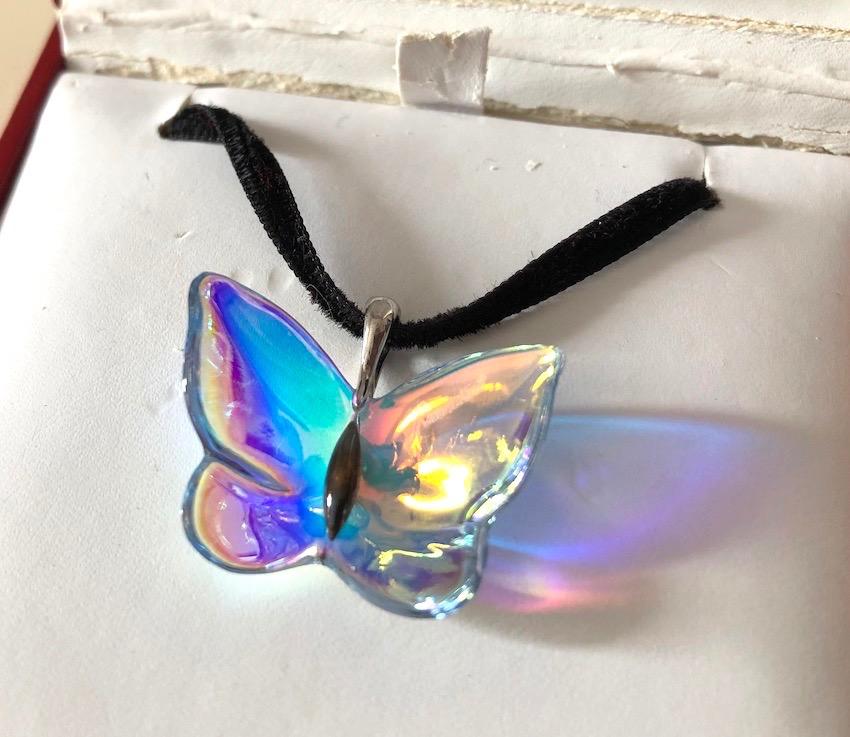 Baccarat Iridescent Butterfly Necklace
