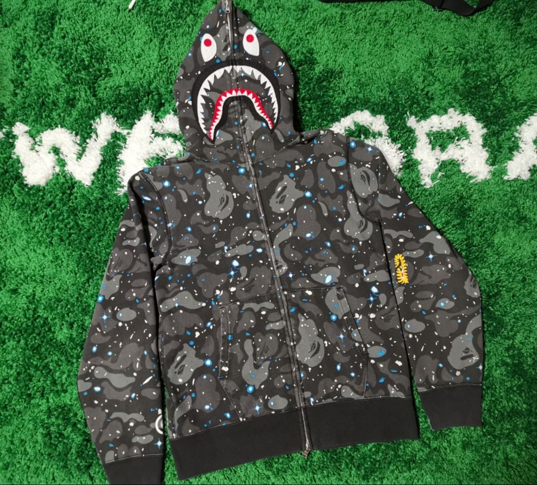 Bape ponr shark hoodie top camo