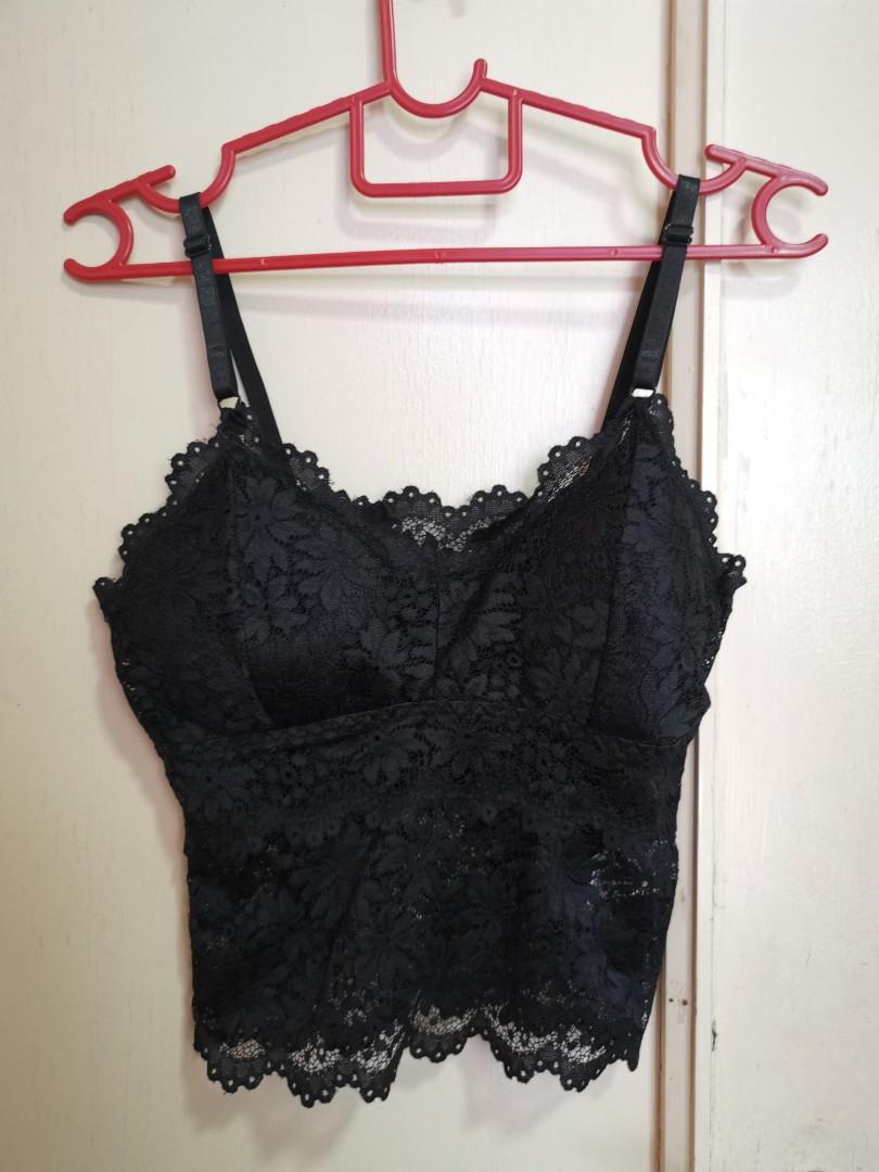 black lace crop top bralette