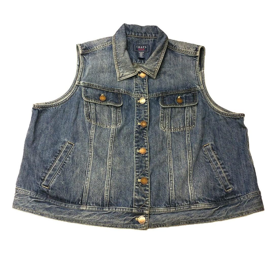 CHAPS Denim Jacket 深藍色牛仔背心外套 