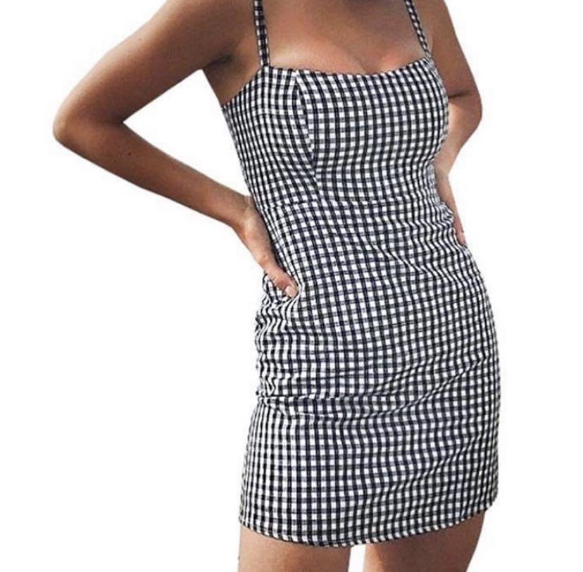 Gingham spaghetti strap dress Clearance
