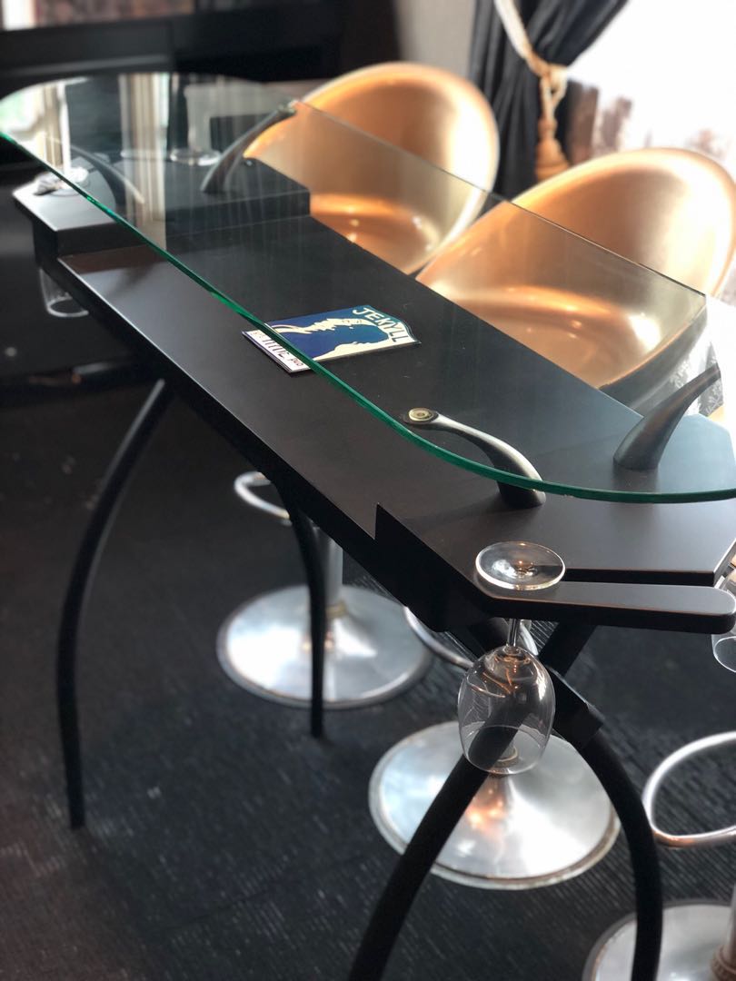 Glass top bar table, Furniture &amp; Home Living, Furniture, Tables &amp; Sets ...