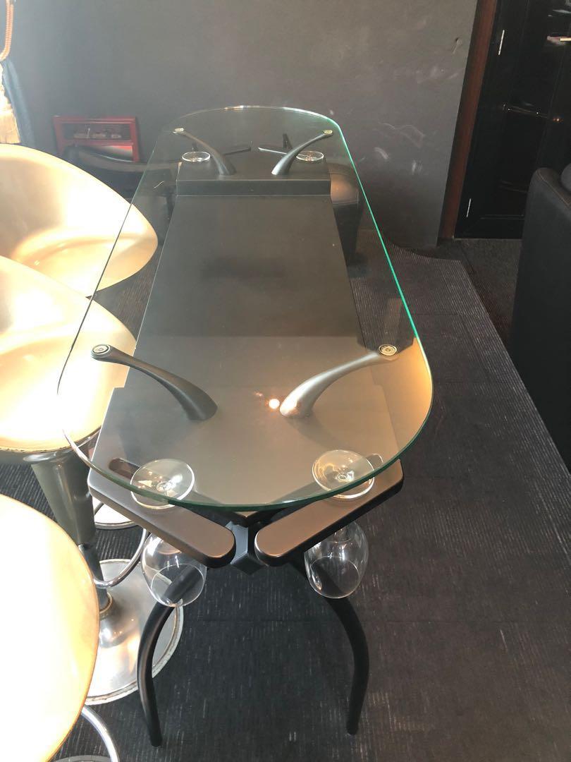 Glass top bar table, Furniture & Home Living, Furniture, Tables & Sets