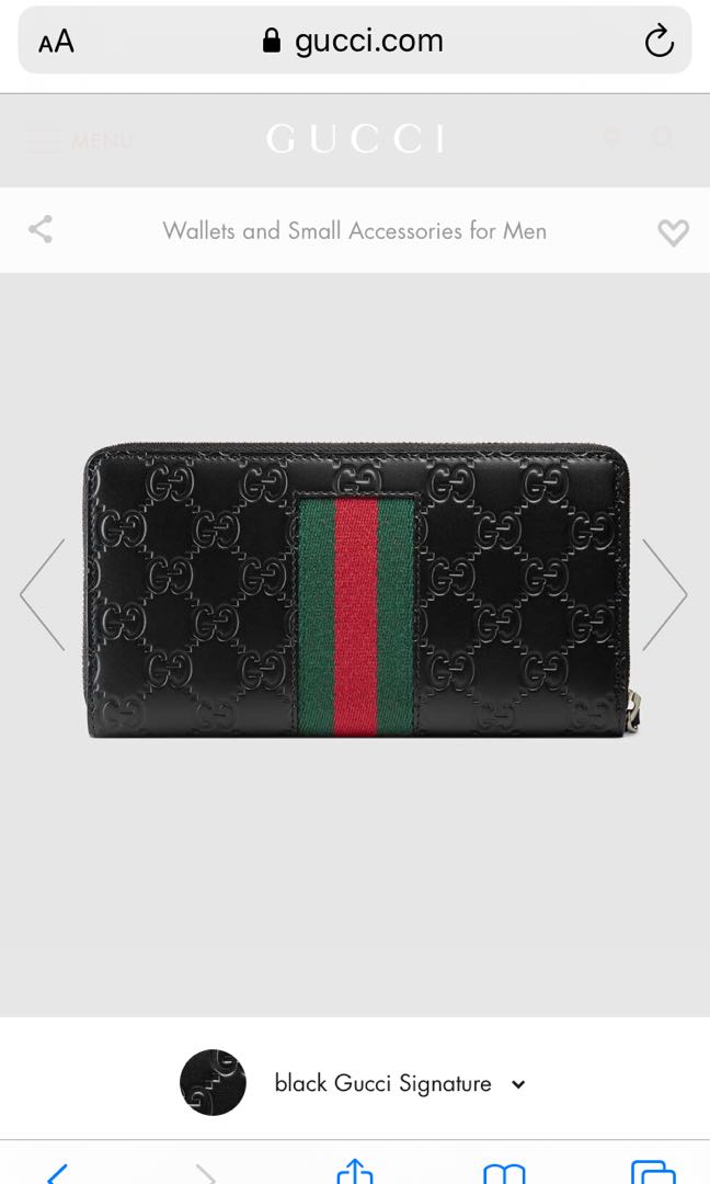 gucci signature web zip around wallet