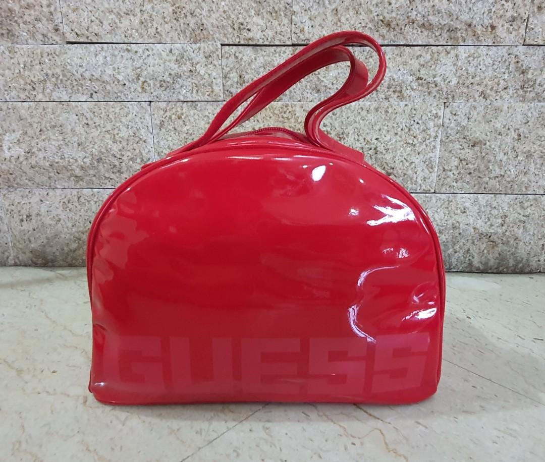 Guess Patent Bowling Bag Women s Fashion Bags Wallets Tote Bags on Carousell