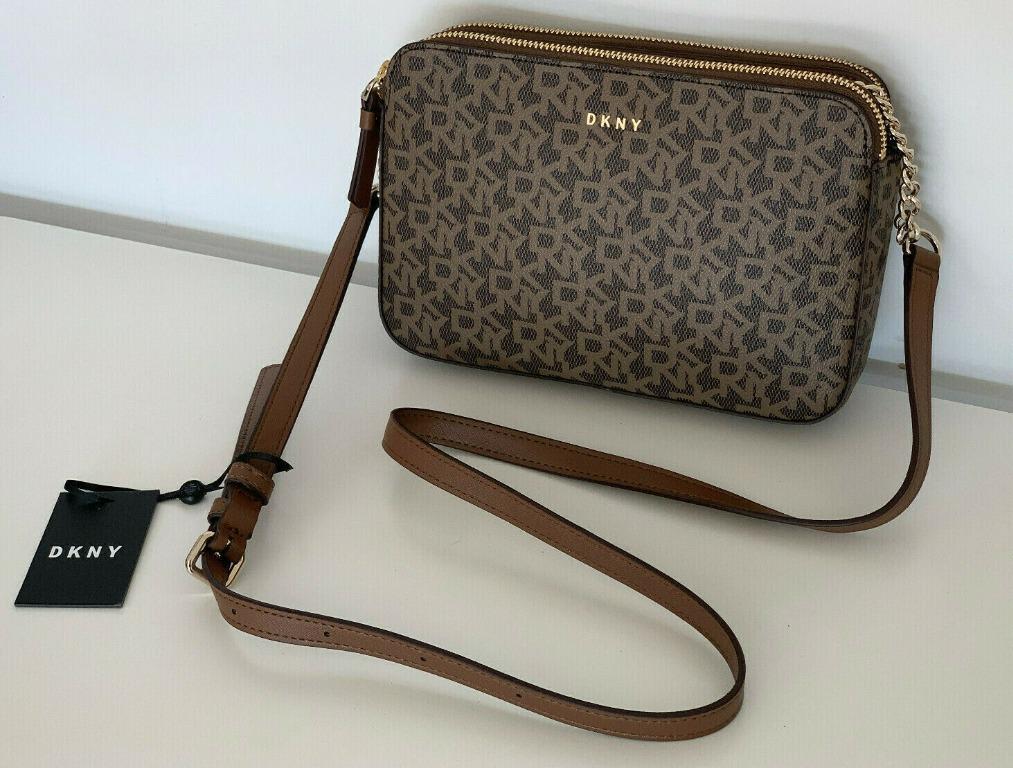 NEW DONNA KARAN NEW YORK DKNY BRYANT PARK DOUBLE ZIP CROSSBODY SLING BAG