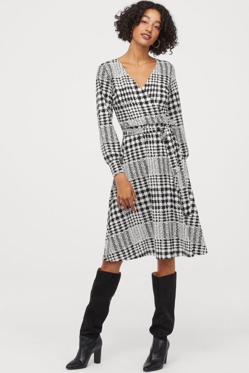 H&m crepe wrap dress clearance