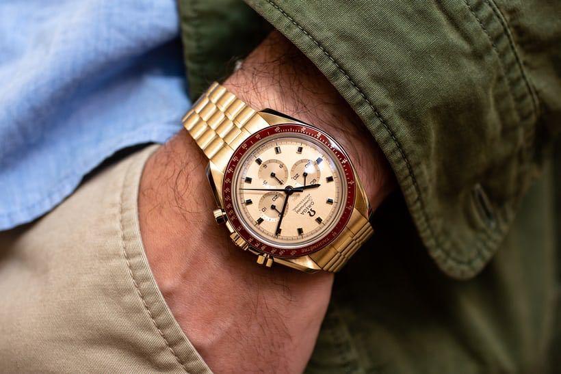 Omega speedmaster apollo 11 50th anniversary moonshine gold limited edition hot sale