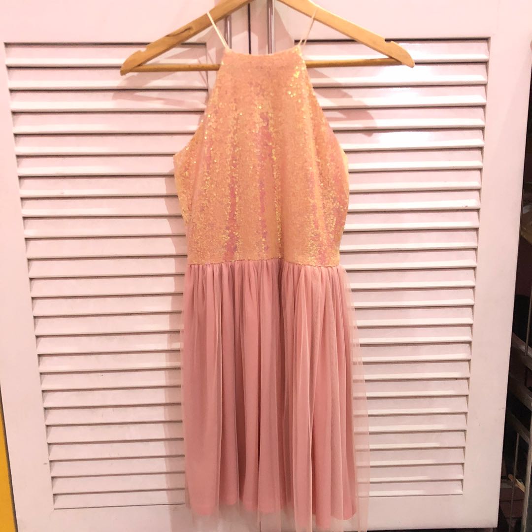 peach halter dress