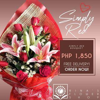 Simply Red/ Flowers /Rose/Bouquet
