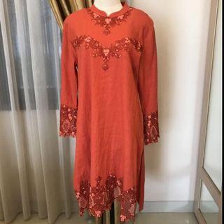 Stelan Bordir Merah Bata
