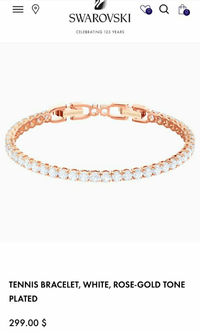 Swarovski tennis bracelet rose gold top