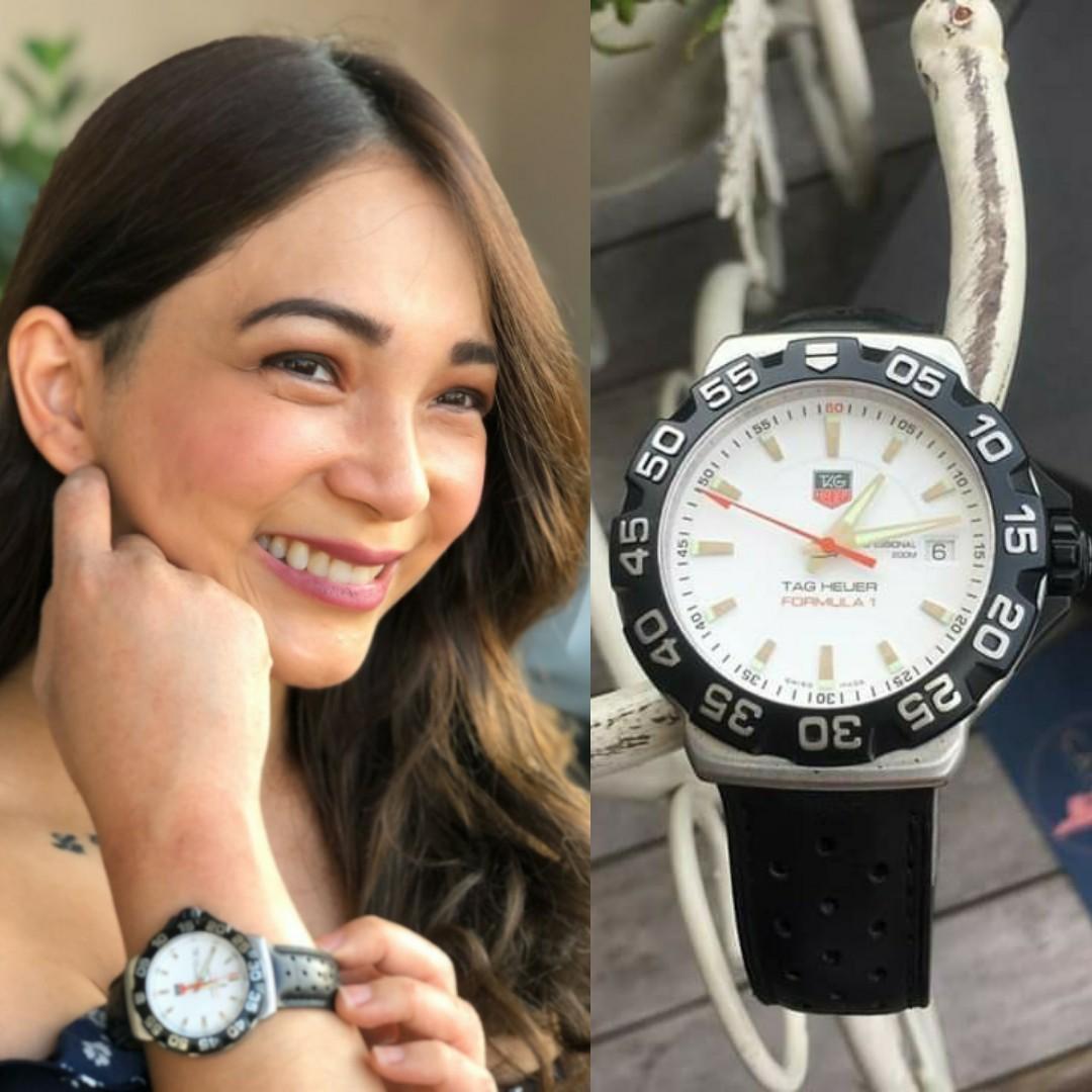 Tag Heuer Formula 1 White Face Black Leather Strap