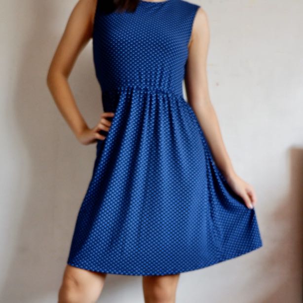 blue polka dot dress