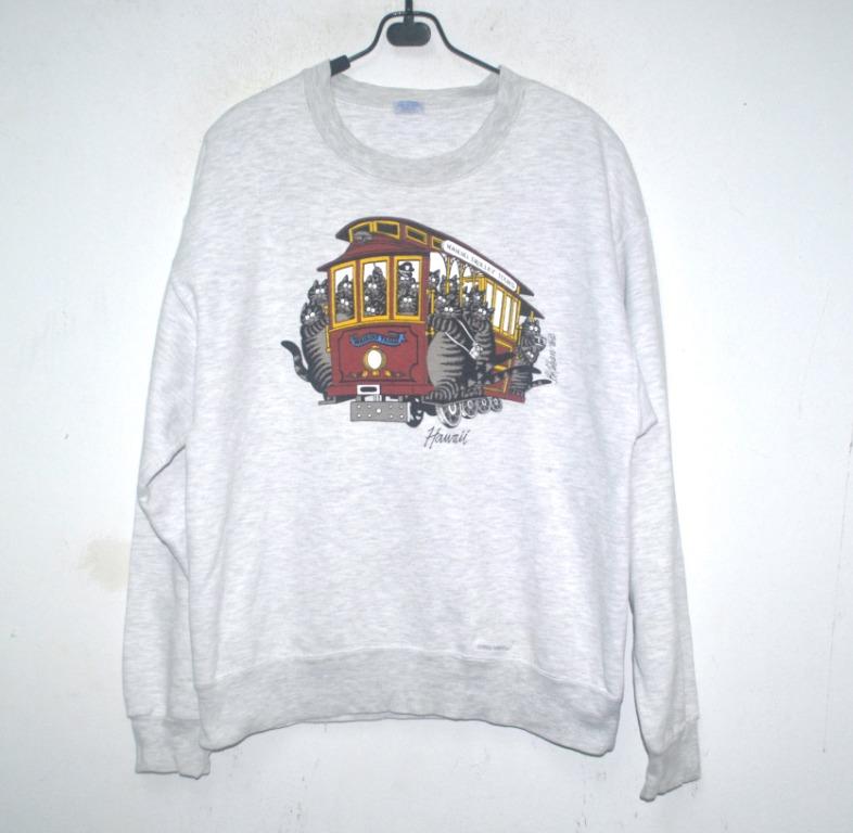 Vintage 80s Crazy Hawaii B Kliban Cat Crazy Shirt Sweatshirt