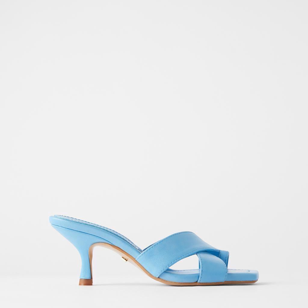 zara blue mules