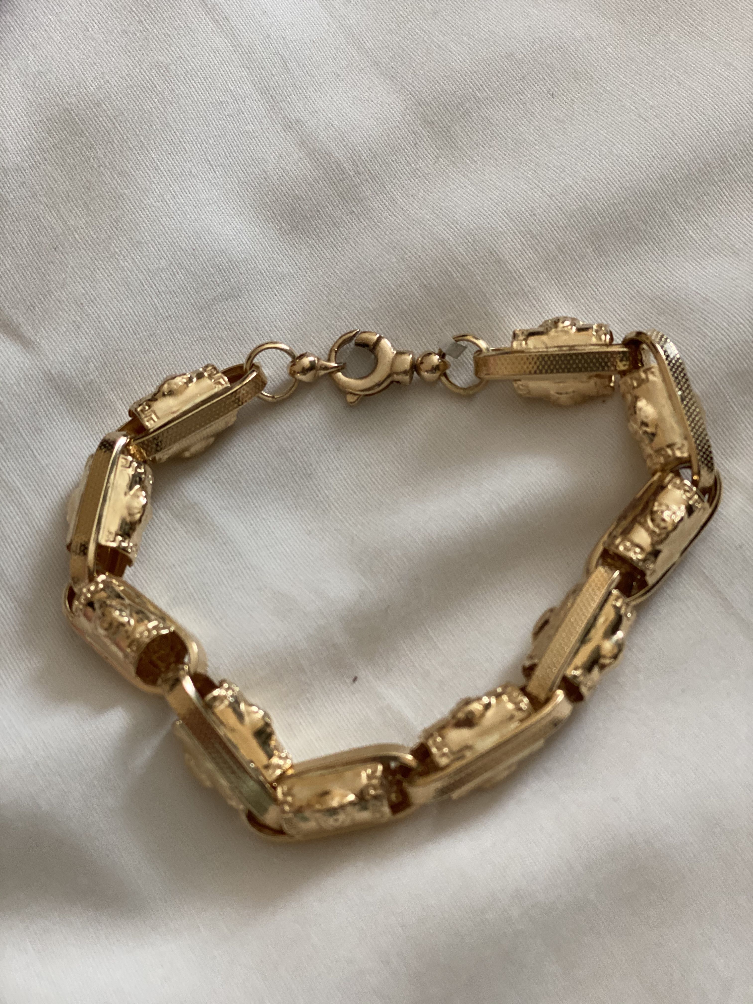Versace 18k Yellow Gold Medusa Bracelet  Rich Diamonds