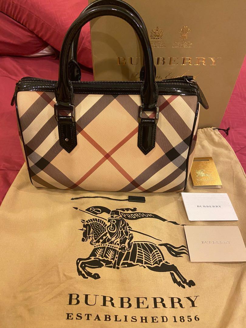 Authentic Burberry Nova Check Speedy Bowling Bag, Luxury, Bags & Wallets on  Carousell