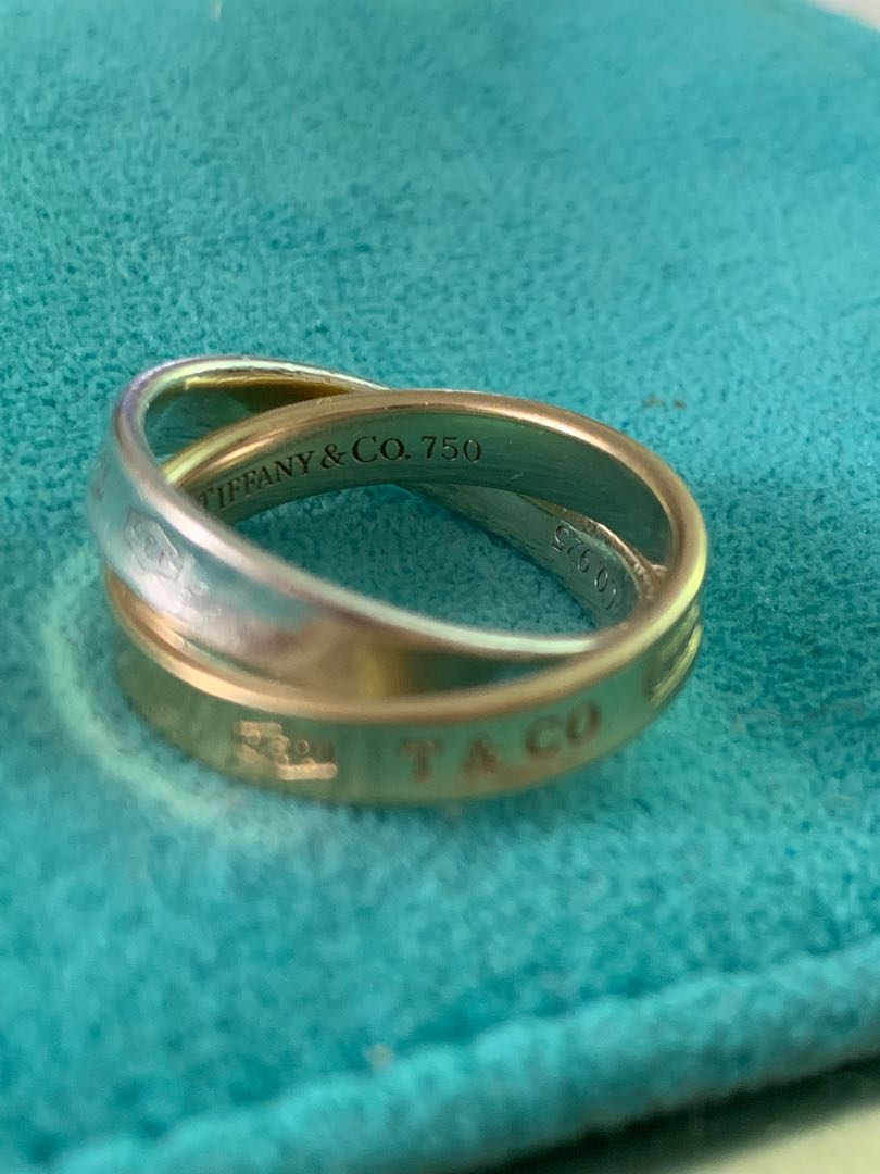 Authentic Tiffany & Co. 1837  interlocking rings 18K gold