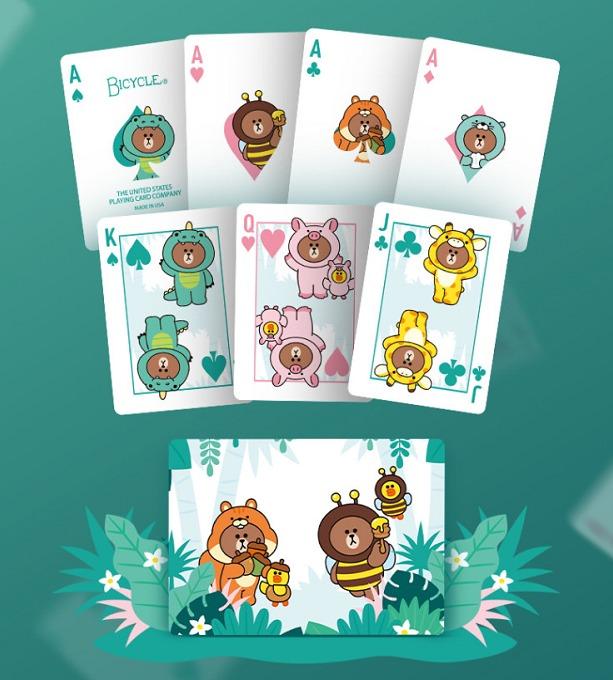 Bicycle line friends playing cards online