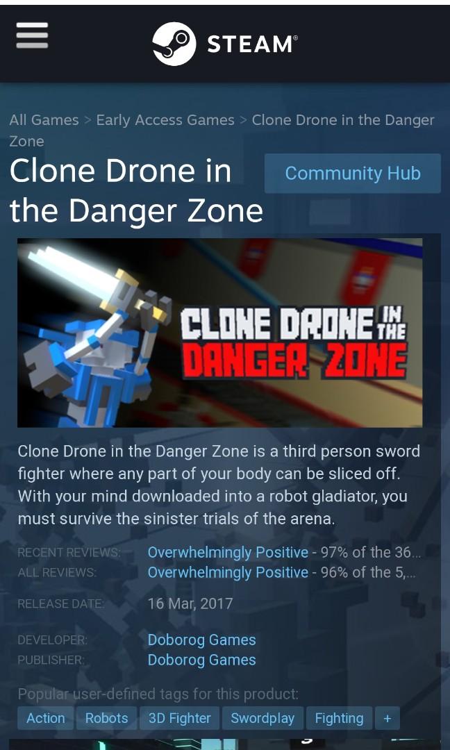 Clone Drone In The Danger Zone Toys Games Video Gaming Video Games On Carousell - roblox clone tycoon 2 cant buy hacking station get robux gift card