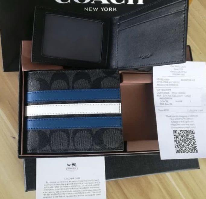 coach wallet men blue