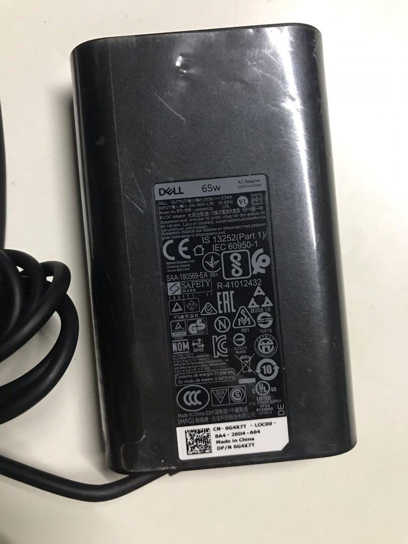 dell laptop charger (Category: Chargers) located in Santa Maria. Submitted by angeljune07 (Listing ID 1005106785, Image 3). Description: authentic dell charger 65watts auto volts (100 -240V 1.7A) 19.5V 3.34A good as new without box guaranteed and tested working poblacion santa maria bulacan lbc shipping on buyer's expense lalamove and grab not supported in our area ***PASS to COD or COP offers .