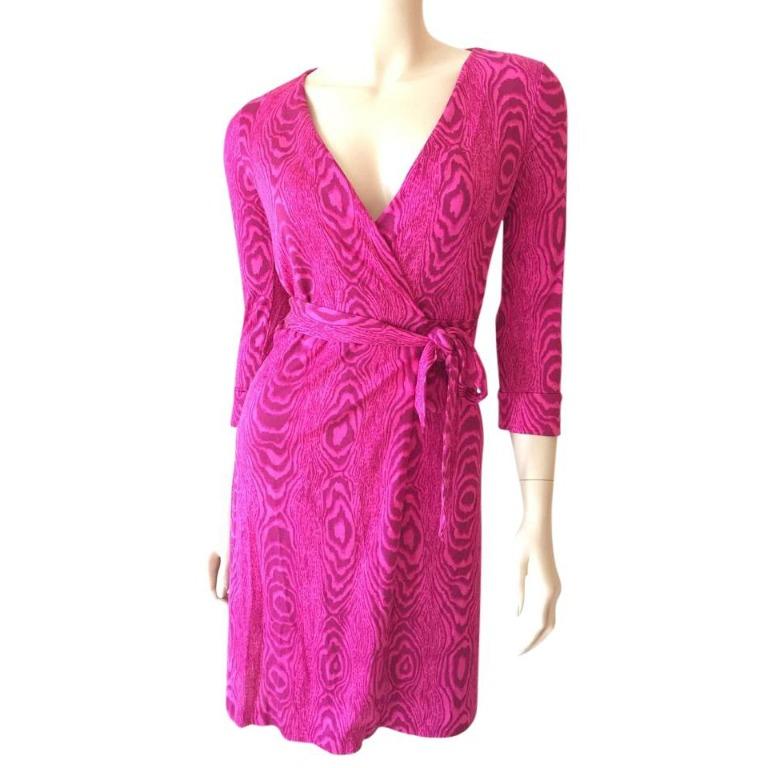 Diane von furstenberg top pink wrap dress