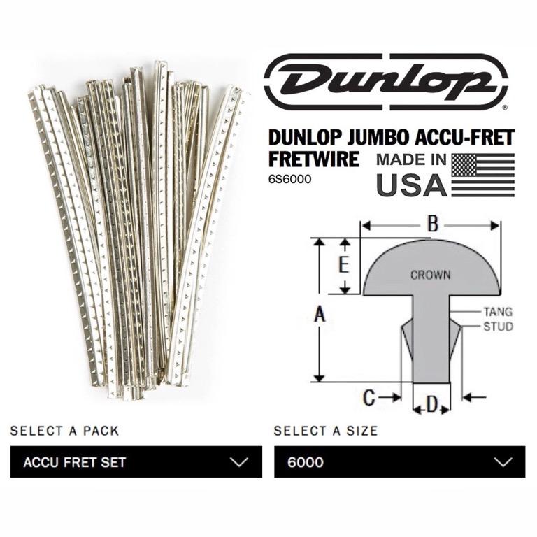 DUNLOP ACCU FRET 6S 6000 JUMBO FRETWIRE HARD 24 PACK