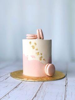 Pink Texture with Gold Cake