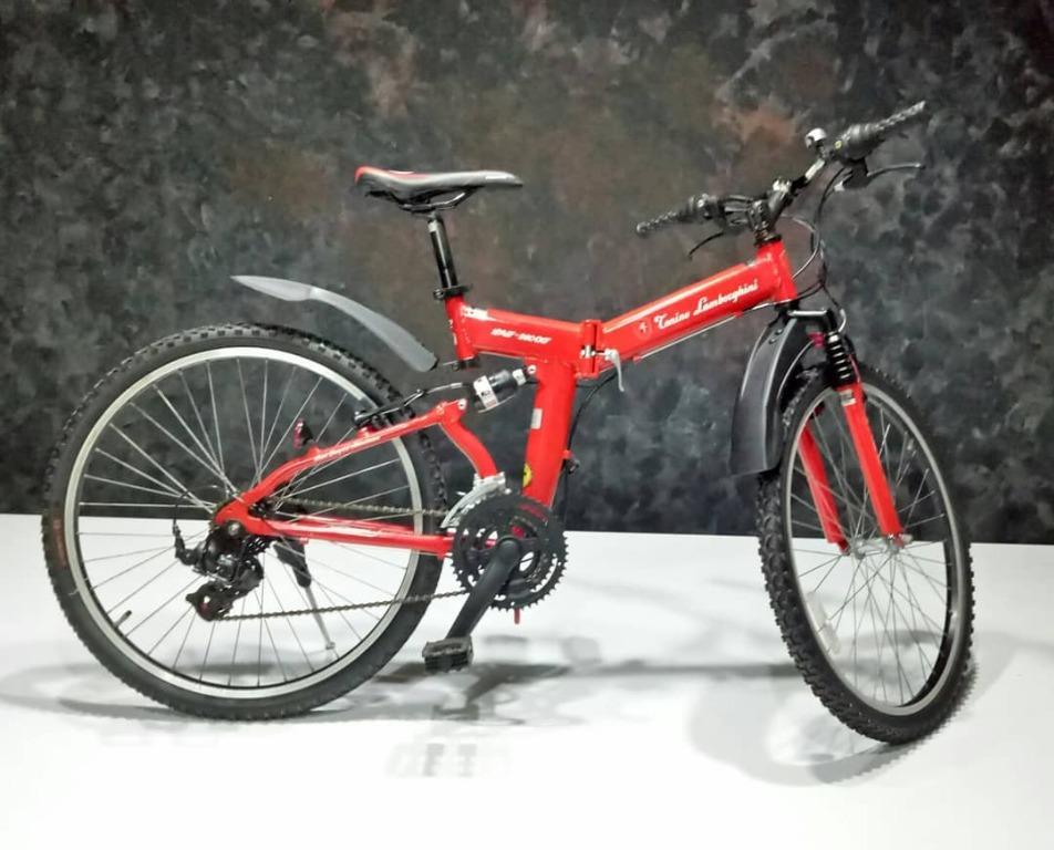 F09-Lamborghini Folding Mountain Bike (Recon), Sports Equipment, Bicycles &  Parts, Bicycles on Carousell